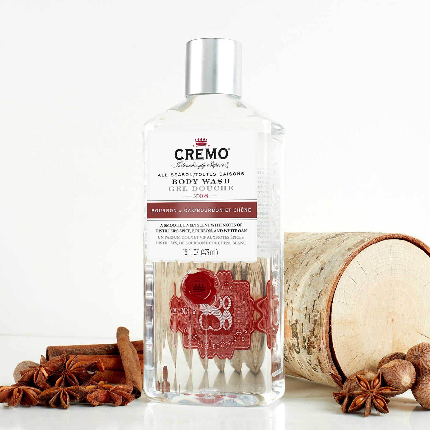 Cremo Rich-Lathering Bourbon & Oak Body Wash, A Sophisticated Blend of Distillers Spice, Fine Bourbon and White Oak, 16 Fl Oz Beauty & Personal Care Cremo