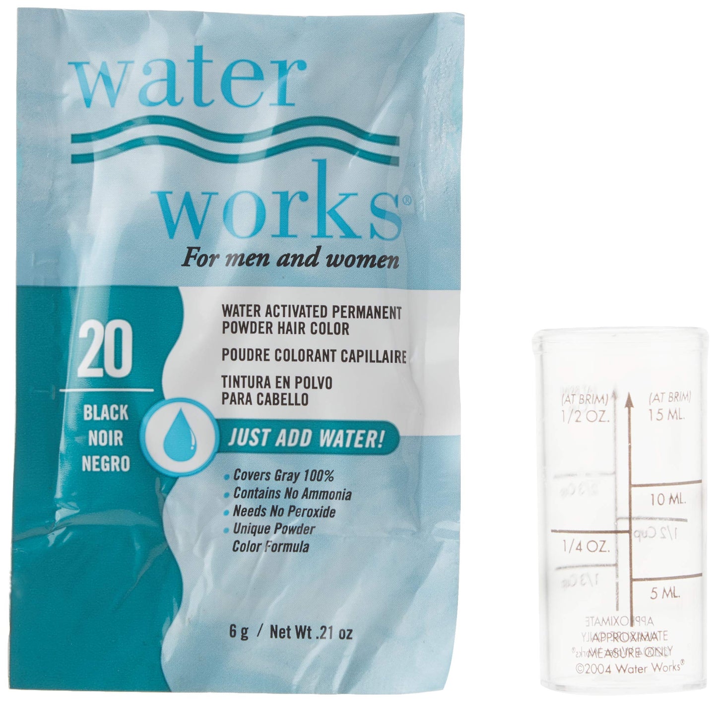 Water Works Water Activated Permanent Powder Hair Color for Men and Women, #20 Black Beauty & Personal Care Water Works