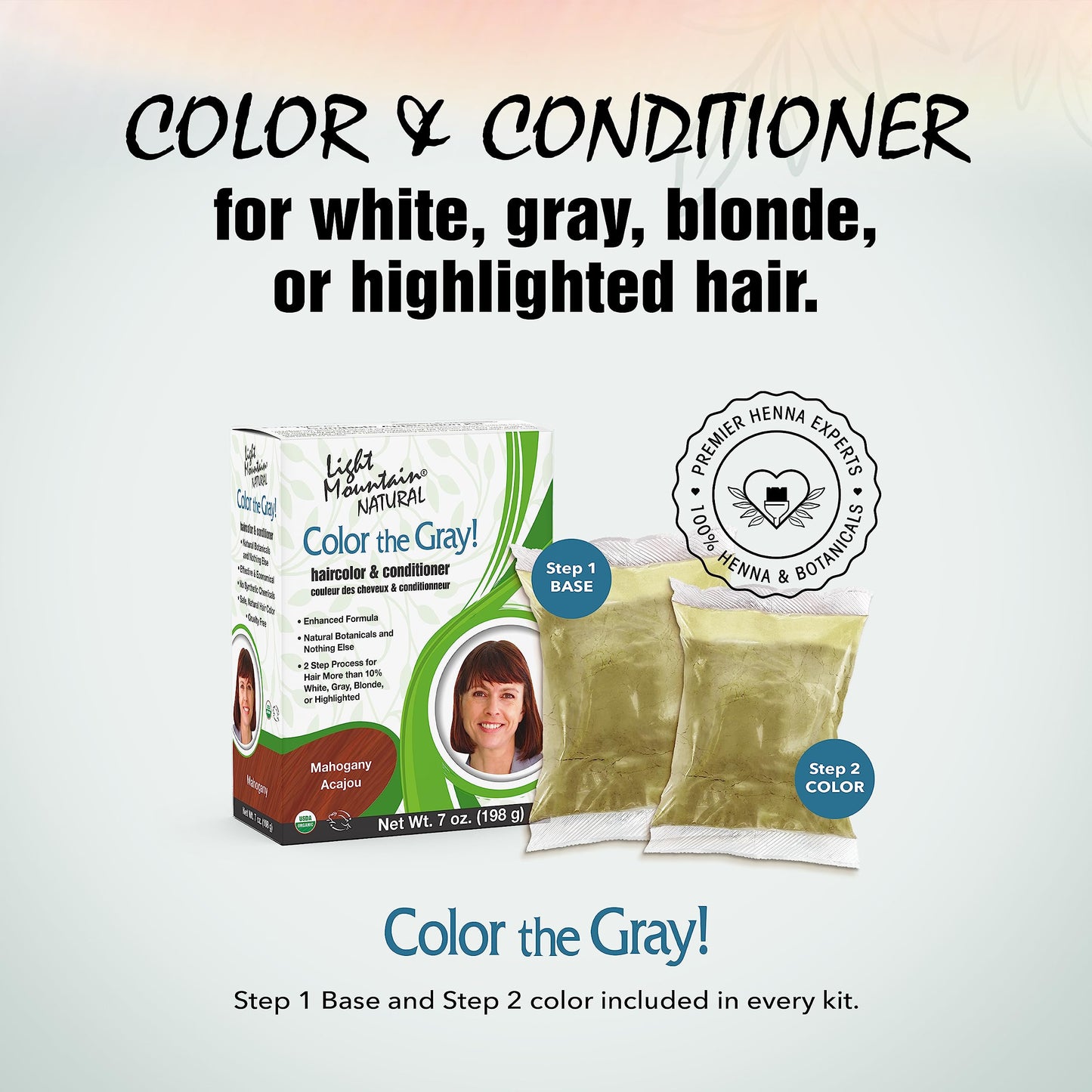 LIGHT MOUNTAIN Organic Color The Gray Mahogany, 7 OZ Beauty & Personal Care LIGHT MOUNTAIN