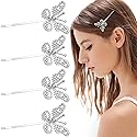HINZIC 4 Pack Non-Slip Butterfly Hair Clips, Glittering Rhinestone Headwear Styling Bobby Pins, Sparkling Diamond Hairgrip Barrettes Accessories Beauty & Personal Care HINZIC