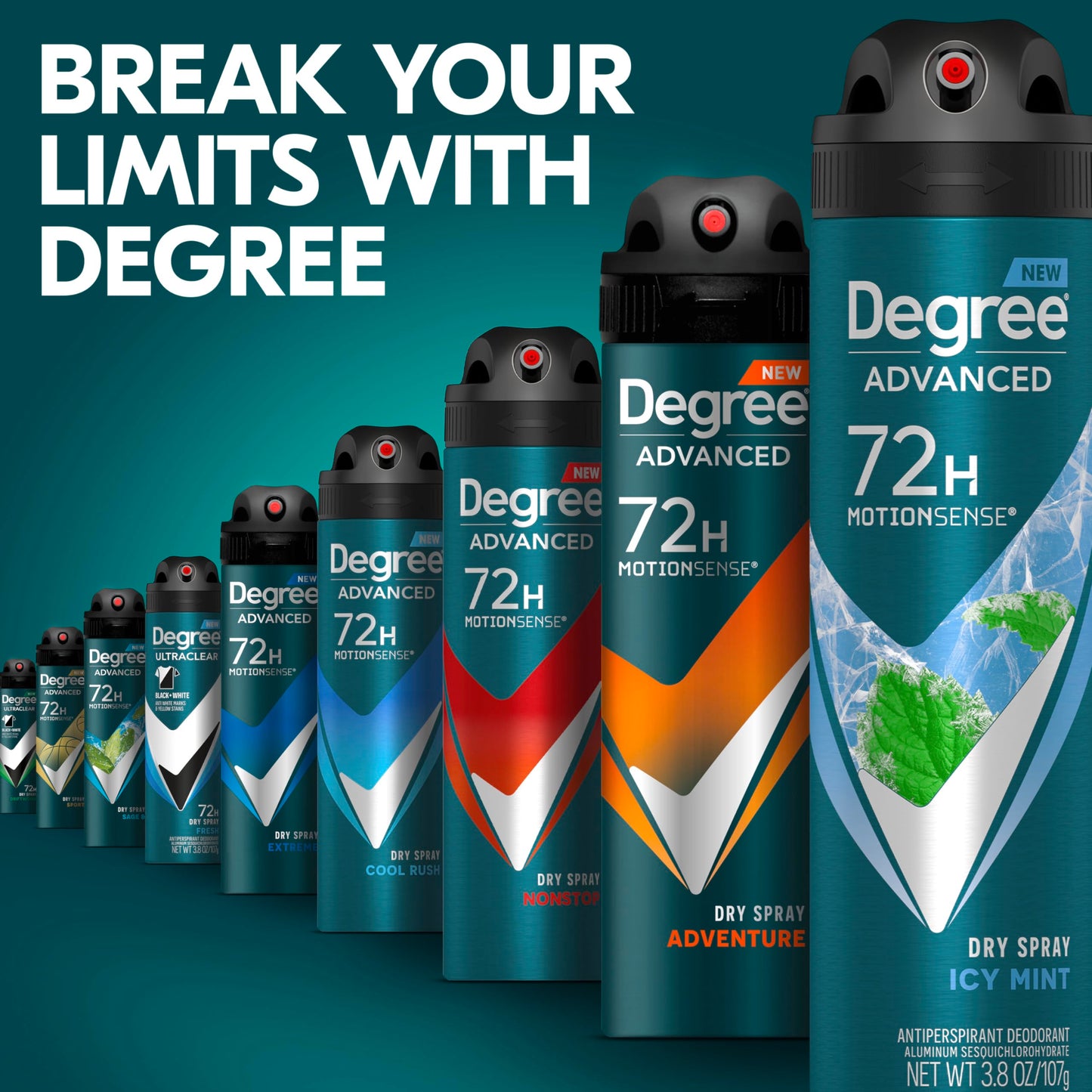 Degree Men Antiperspirant Deodorant Dry Spray Icy Mint 72-Hour Sweat and Odor Protection Deodorant For Men With Body Heat Activated Technology 3.8 oz Beauty and Personal Care Degree