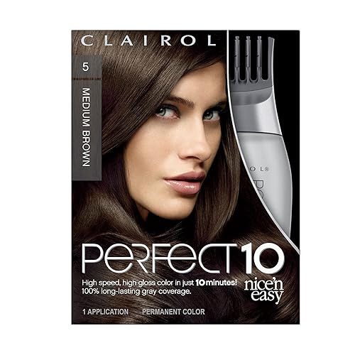 Clairol Nice'n Easy Perfect 10 Permanent Hair Dye, 5 Medium Brown Hair Color, Pack of 1 Beauty & Personal Care Clairol