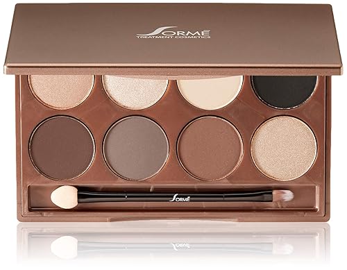 Sorme Cosmetics Accented Hues Eyeshadow Palette in Warm (0.64oz) | 8 Pans of Metallic, Shimmer, and Matte Eyeshadows | With Dual-Ended Makeup Brush Beauty & Personal Care SORMÉ