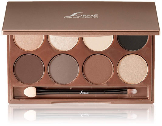 Sorme Cosmetics Accented Hues Eyeshadow Palette in Warm (0.64oz) | 8 Pans of Metallic, Shimmer, and Matte Eyeshadows | With Dual-Ended Makeup Brush Beauty & Personal Care SORMÉ