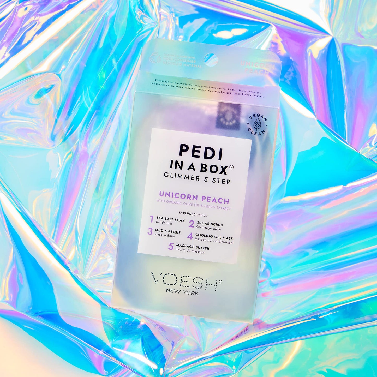VOESH Pedi in a Box Glimmer - 2 Packs, Unicorn Peach, Pedi in a Box, Spa Pedicure Kit, Sparkly Pedicure, DIY Pedi, Foot Care, At-Home Pedi Products Beauty & Personal Care VOESH