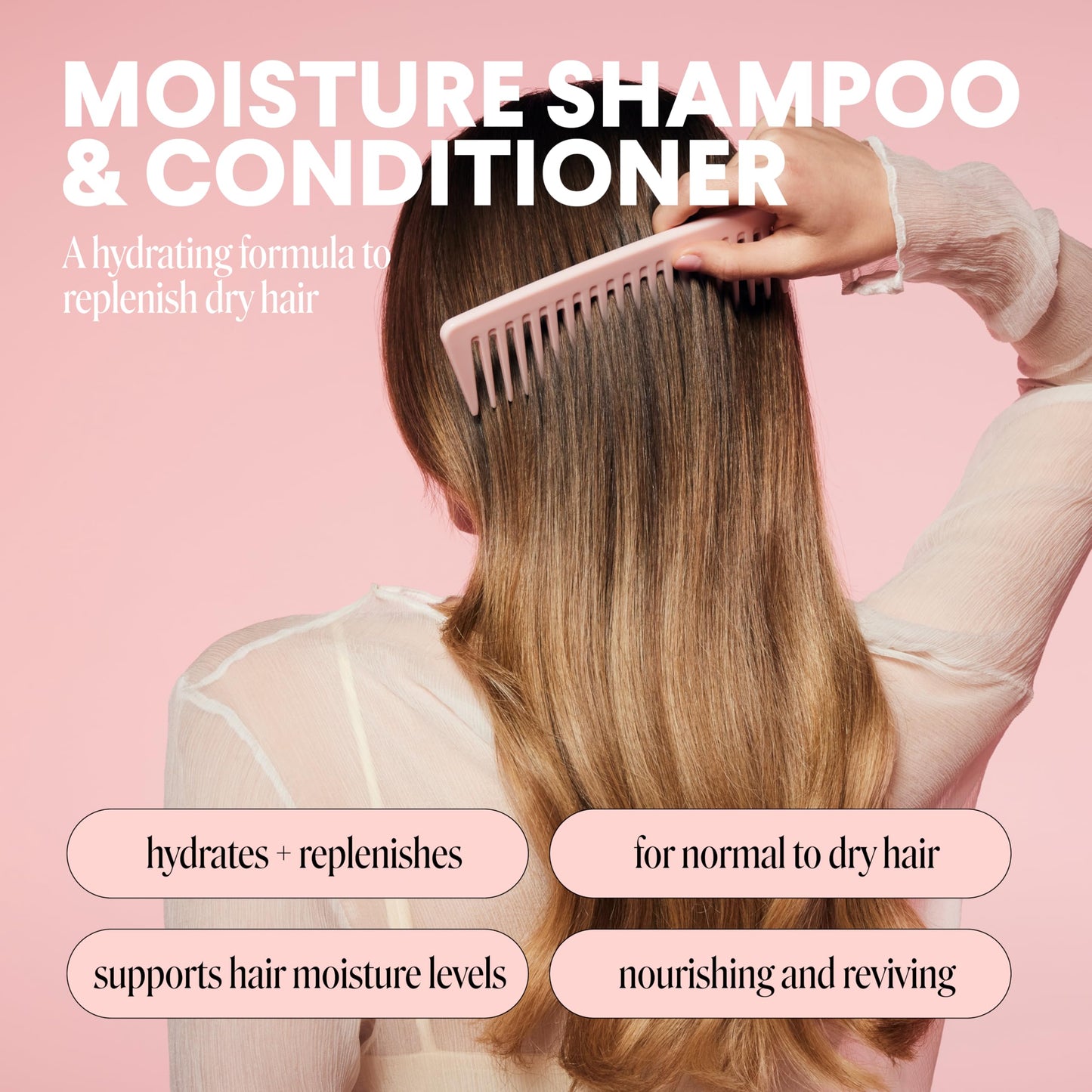 MONDAY HAIRCARE Moisture Shampoo + Conditioner Bathroom Set (2 Count) 27 oz Each for Dry, Coarse, Stressed, Frizzy Hair, Made with Coconut Oil, Rice Beauty & Personal Care MONDAY HAIRCARE