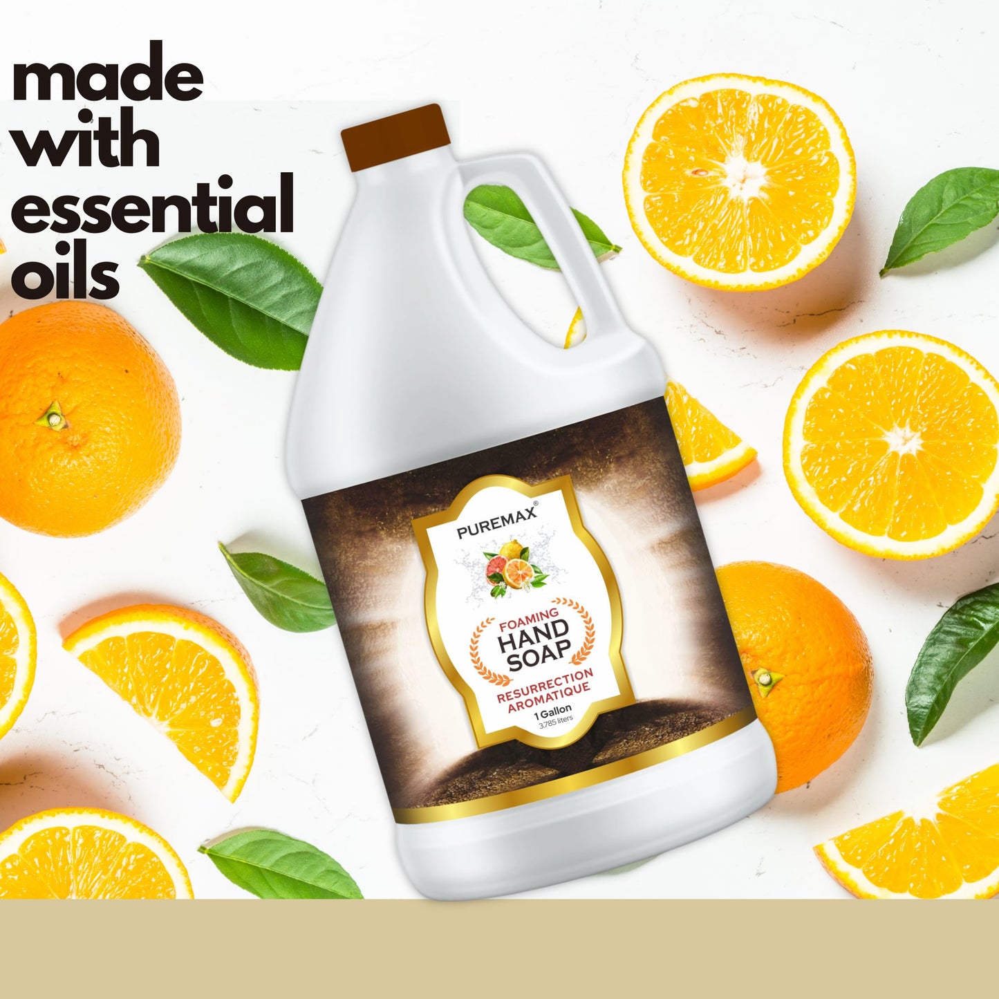 Puremax Foaming Hand Soap Refills with Essential Oils | Resurrection Aromatique | Citrus Smell | Gentle, Moisturizing | Biodegradable Formula | Made Beauty & Personal Care Puremax