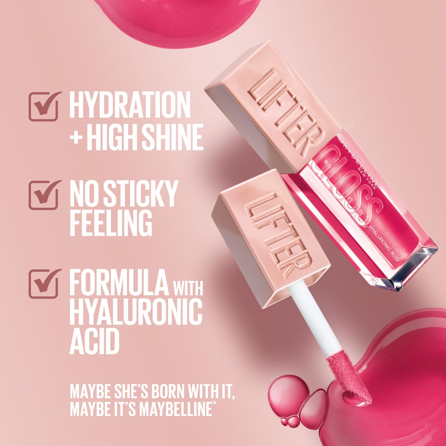 Maybelline Lifter Gloss, Hydrating Lip Gloss with Hyaluronic Acid, High Shine for Plumper Looking Lips, Brass, Pink Neutral, 0.18 Ounce Beauty & Personal Care MAYBELLINE