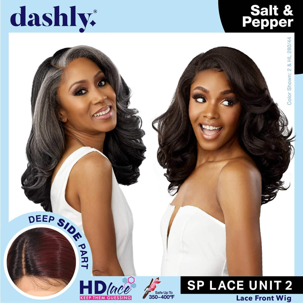 Sensationnel Dashly Lace Saltandpepper Wig-Sp Unit 2, CH30
