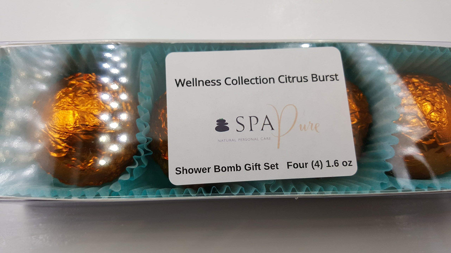 Spa Pure CITRUSBURST Shower Bombs - (4-Pack) Aromatherapy Fizzing Shower Bombs by Spa Pure Naturals Beauty and Personal Care Spa Pure