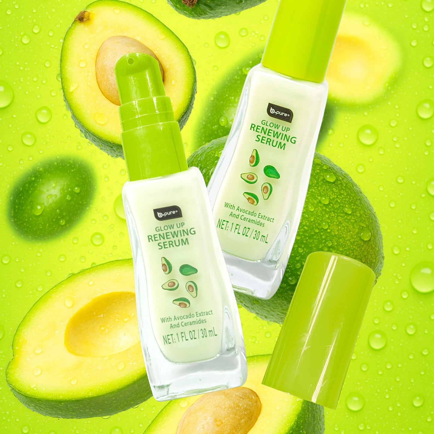 b.pure Glow Up Avocado Renewing & Strengthening Face Serum | Avocado Extract & Ceramides | 1 oz, 3-Pack Beauty & Personal Care b.pure