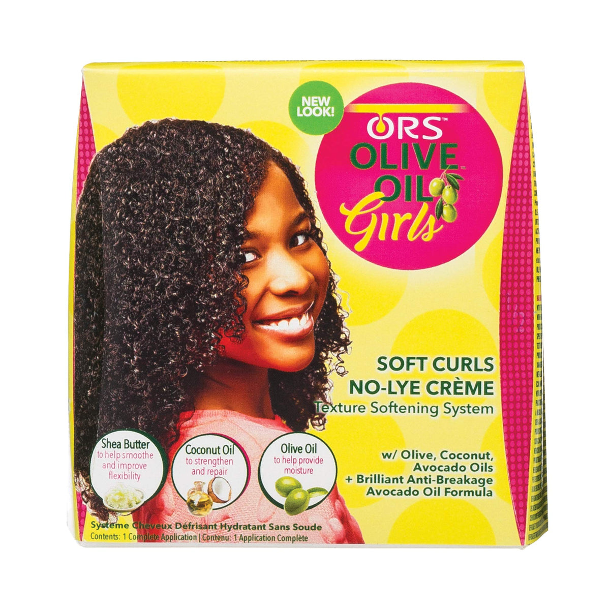 ORS Olive Oil Girls Soft Curls No-Lye Creme Texture Softening System Kit with Olive, Coconut & Avocado Oils (Pack of 1) Beauty & Personal Care ORS