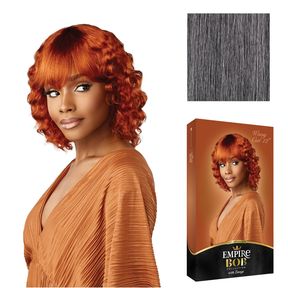 Sensationnel Empire Bob Humanhair Wig-Wavy Cut 12 Inch, M44