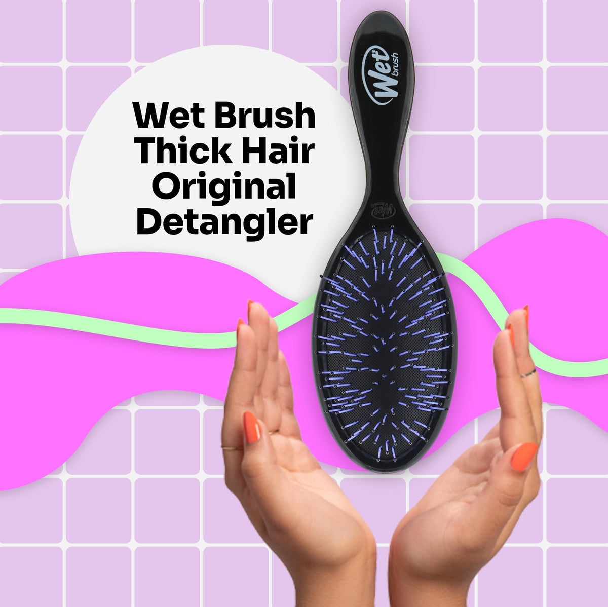 Wet Brush Thick Hair Detangling Brush, Black, Ultra-Soft IntelliFlex Bristles Glide Through Tangles With Ease, Pain-Free Detangler for All Hair Types,