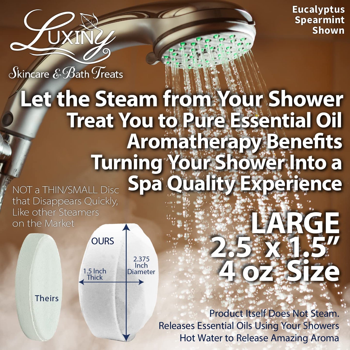 Eucalyptus Shower Steamer Aromatherapy in Your Shower, American Made by Luxiny, Shower Bomb Tablets Melt to Release a Vapor for Natural Stress Relief… Beauty & Personal Care Luxiny