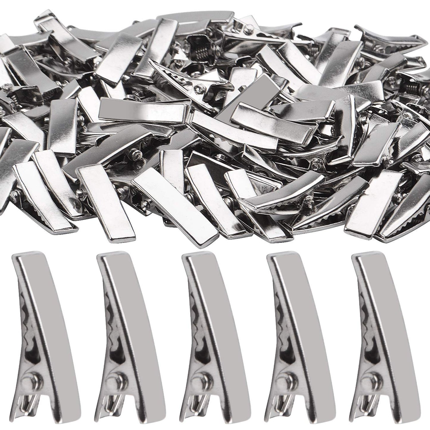 Alligator Hair Clips, 100pcs 2cm Single Prong Duckbill Hair Clips with Teeth Flat Top Crocodile Hair Pins Barrette for Hairbow Accessory Crafts Beauty & Personal Care Hendevl