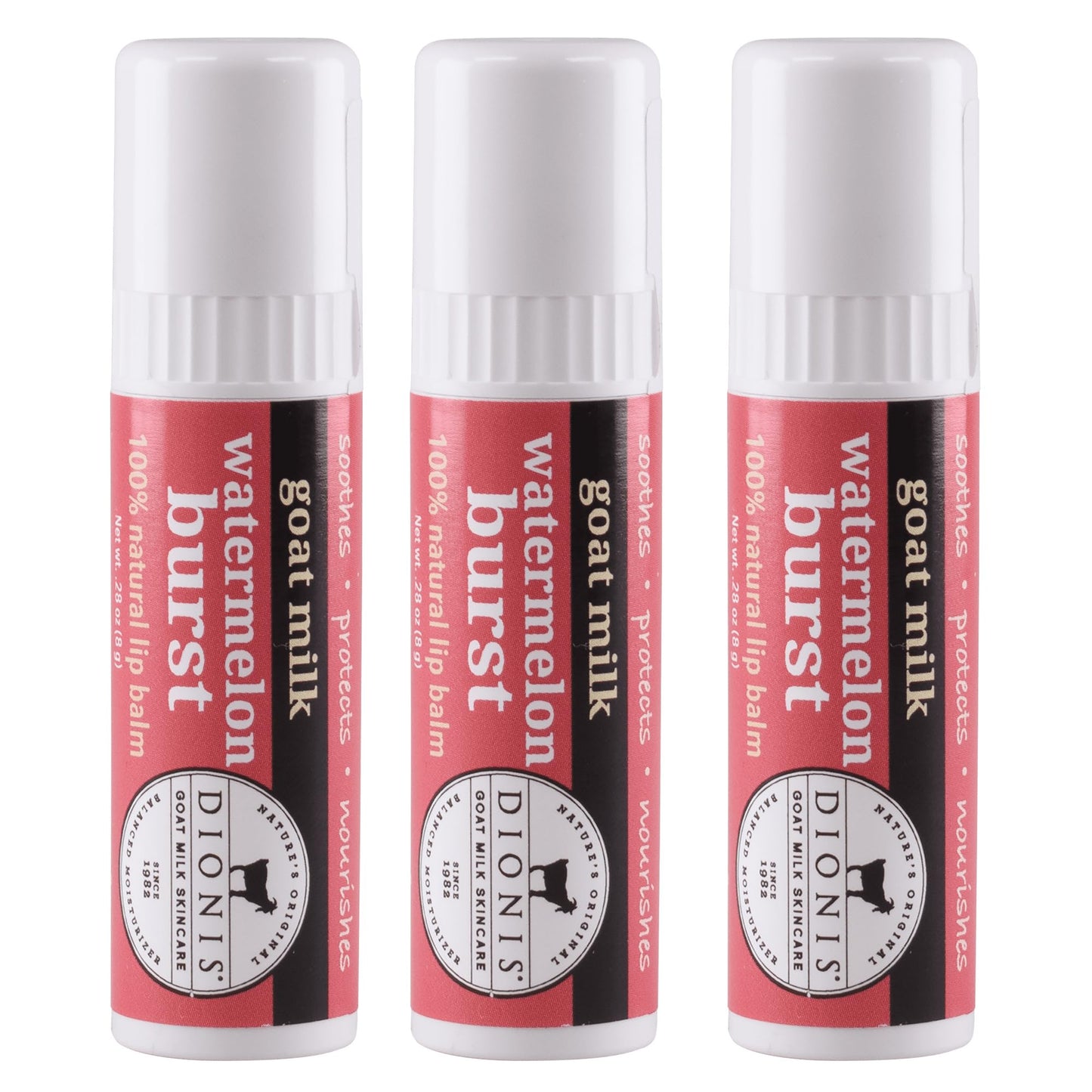 Dionis Goat Milk Jumbo Lip Balm - Moisturizing for Dry, Chapped, Lips, Conditioning with Beeswax, Shea Butter, Coconut Oil - Watermelon Burst 0.28oz Beauty and Personal Care Dionis