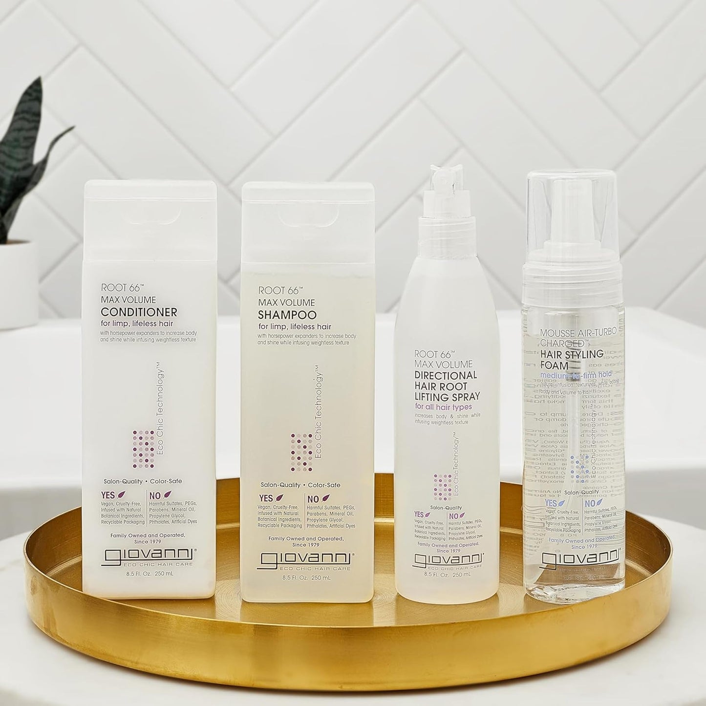 Giovanni Root 66 Max Volume Product Trio - Shampoo, Conditioner, and Root Spray for Women & Men, Moisturizing with Natural Ingredients for Damaged Beauty & Personal Care GIOVANNI