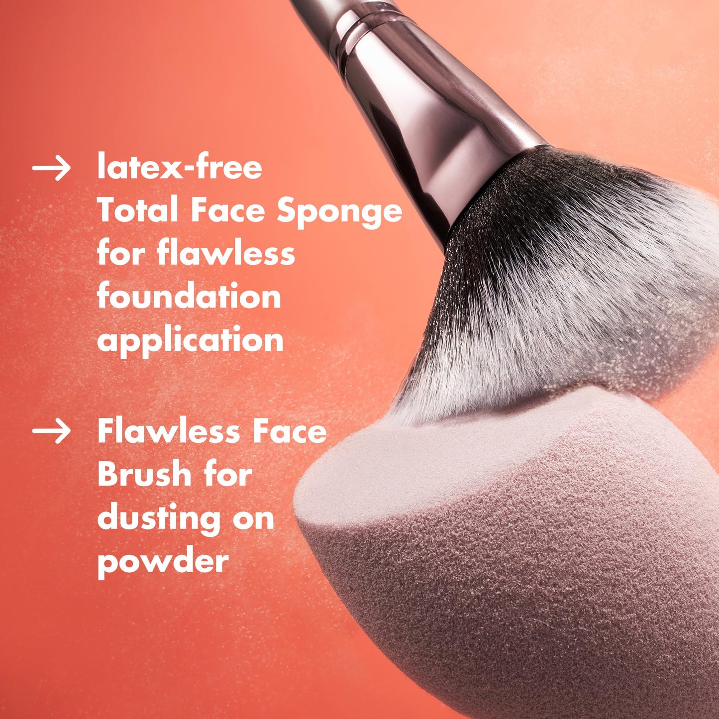 e.l.f. Complexion Brush & Sponge Duo, 2-Step Face Sponge & Makeup Brush Kit For Creating A Flawless Complexion, Vegan Beauty & Personal Care e.l.f.
