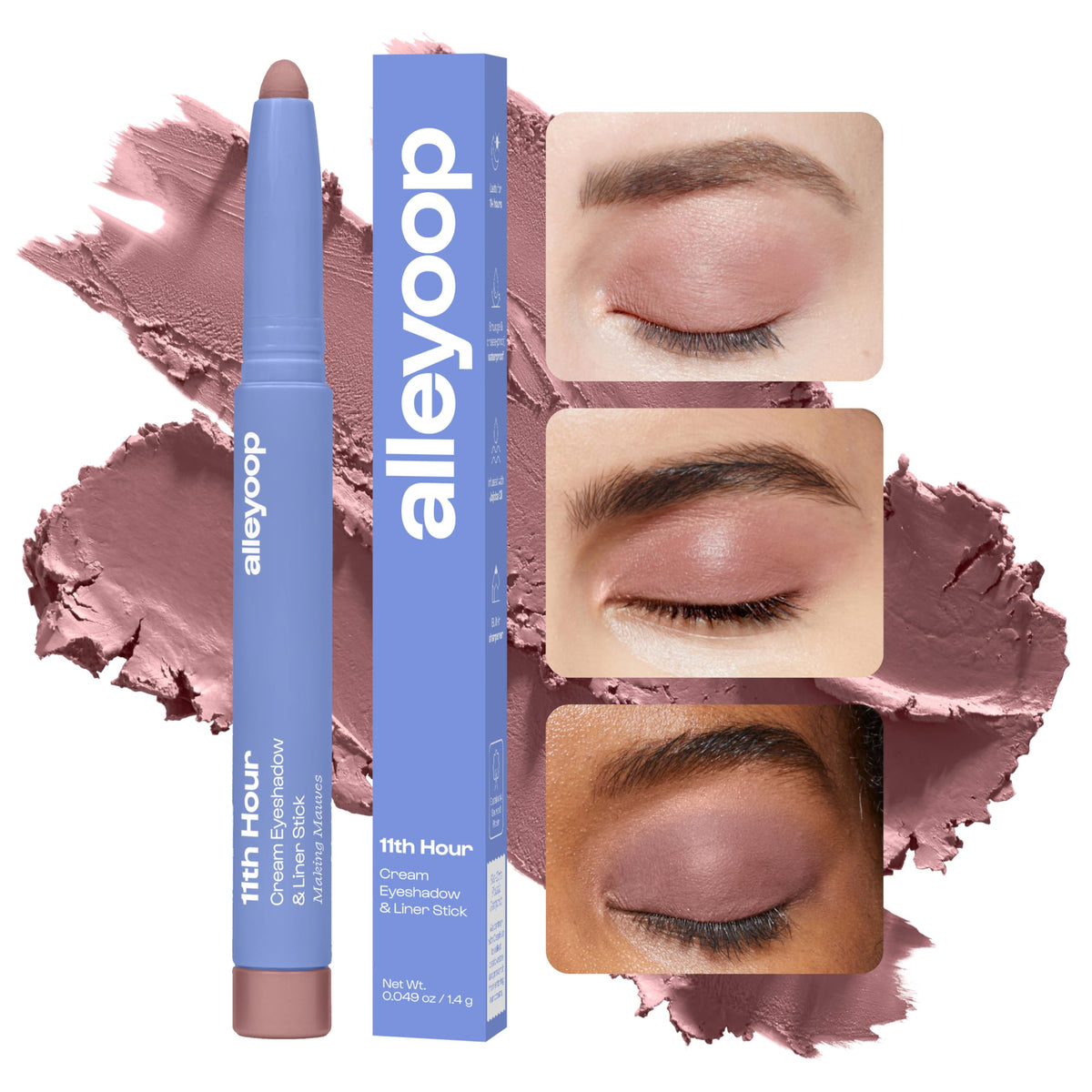 ALLEYOOP 11th Hour Waterproof Cream Eyeshadow Stick - Long-Lasting Eye Shadow Pencil & Eyeliner, Cream to Powder Stick & Highlighter - Smudge-Proof Beauty & Personal Care ALLEYOOP