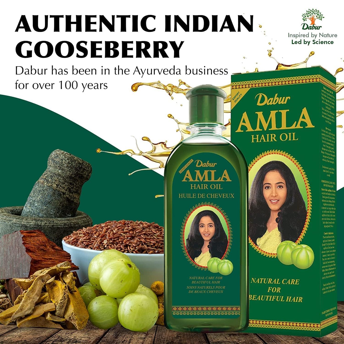 Dabur Natural Amla Hair Oil 180ml for Healthy Hair, Hydrated Scalp and Beautiful Hair - Vital Indian Hair Oil for Men and Women Beauty & Personal Care Vatika Naturals