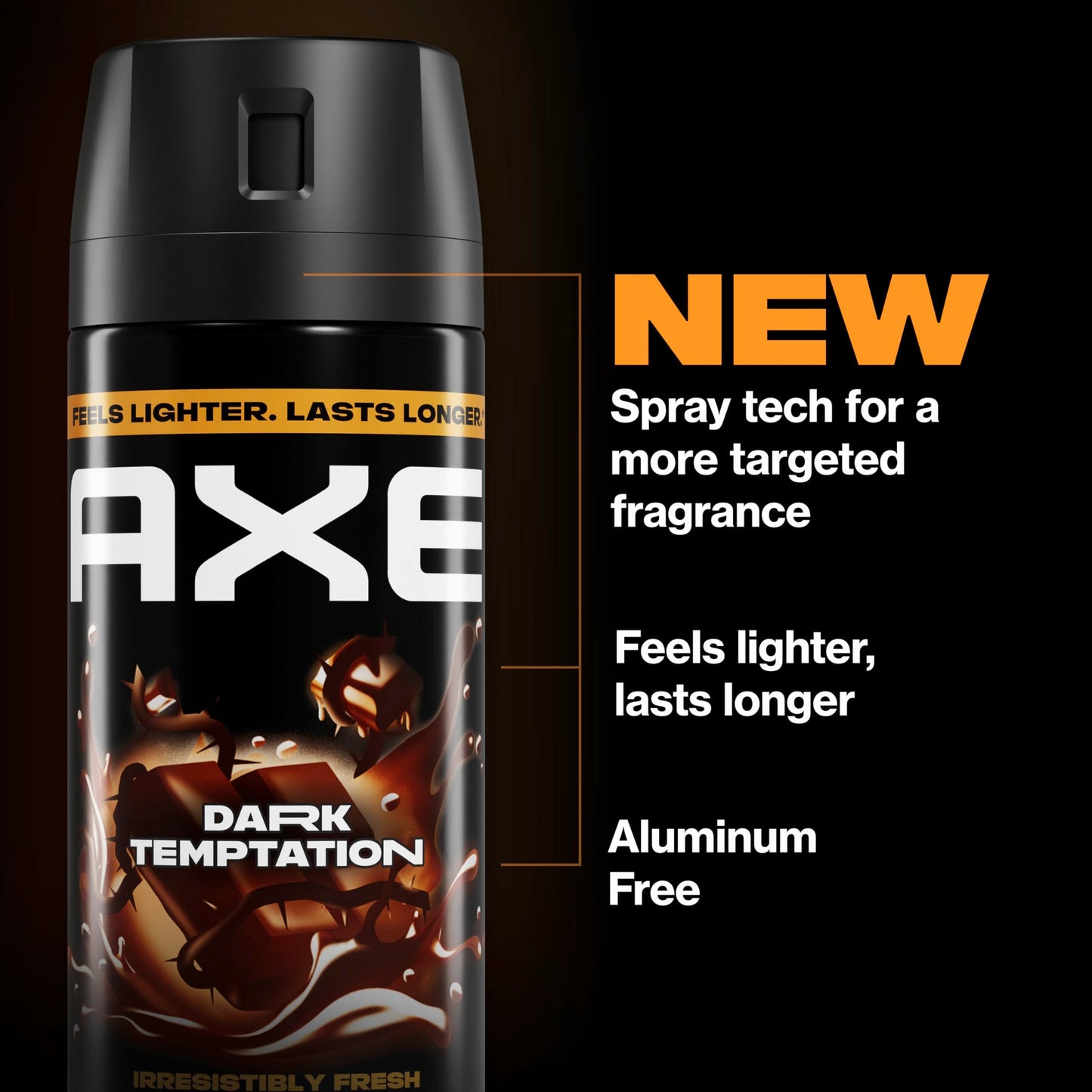 AXE Body Spray 4 Count Dark Temptation 48 Hour All Over Fresh Aluminum Free 2.9 oz Beauty and Personal Care AXE
