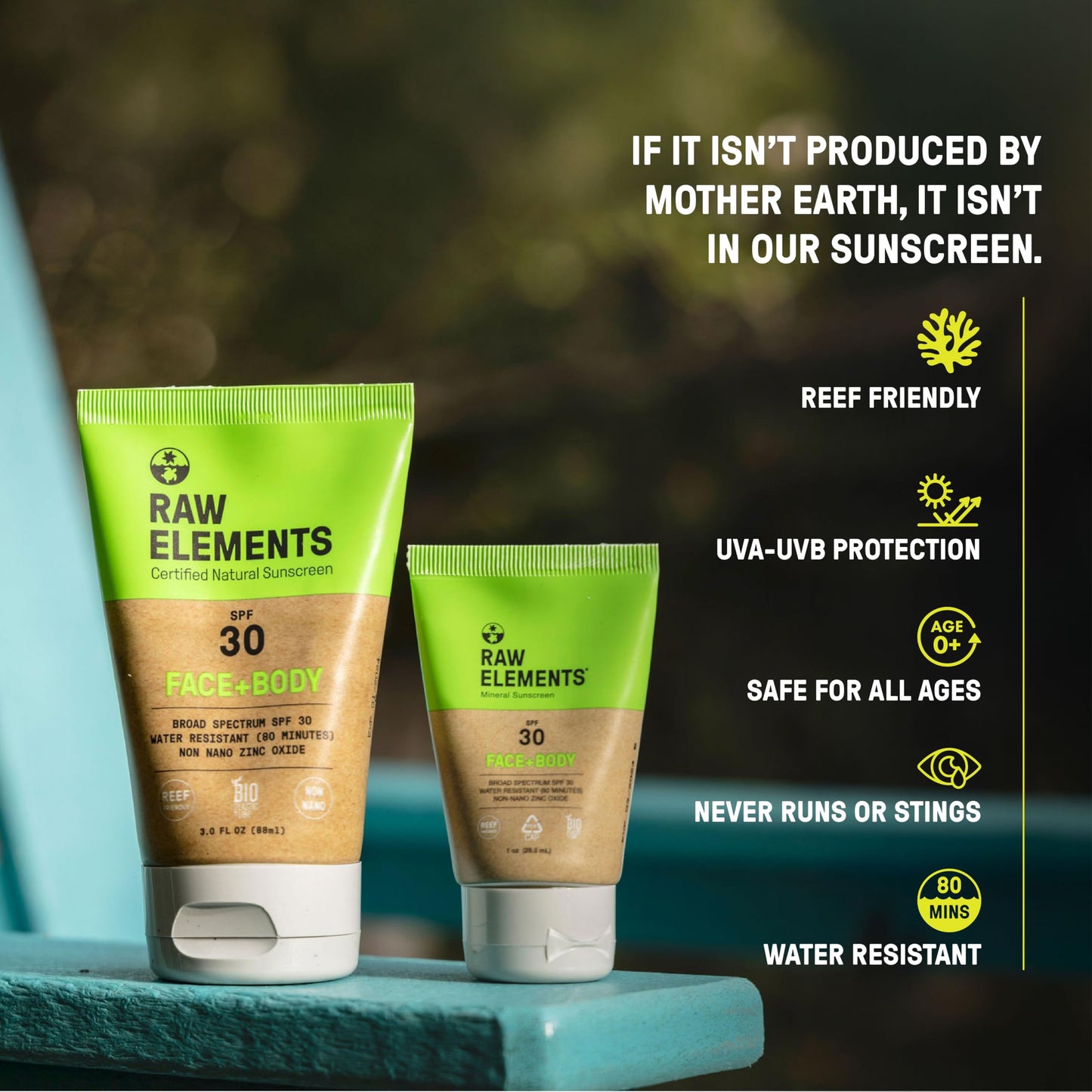 Raw Elements Face and Body All-Natural Mineral Sunscreen, Travel Size 1oz (1-Pack) Beauty & Personal Care Raw Elements