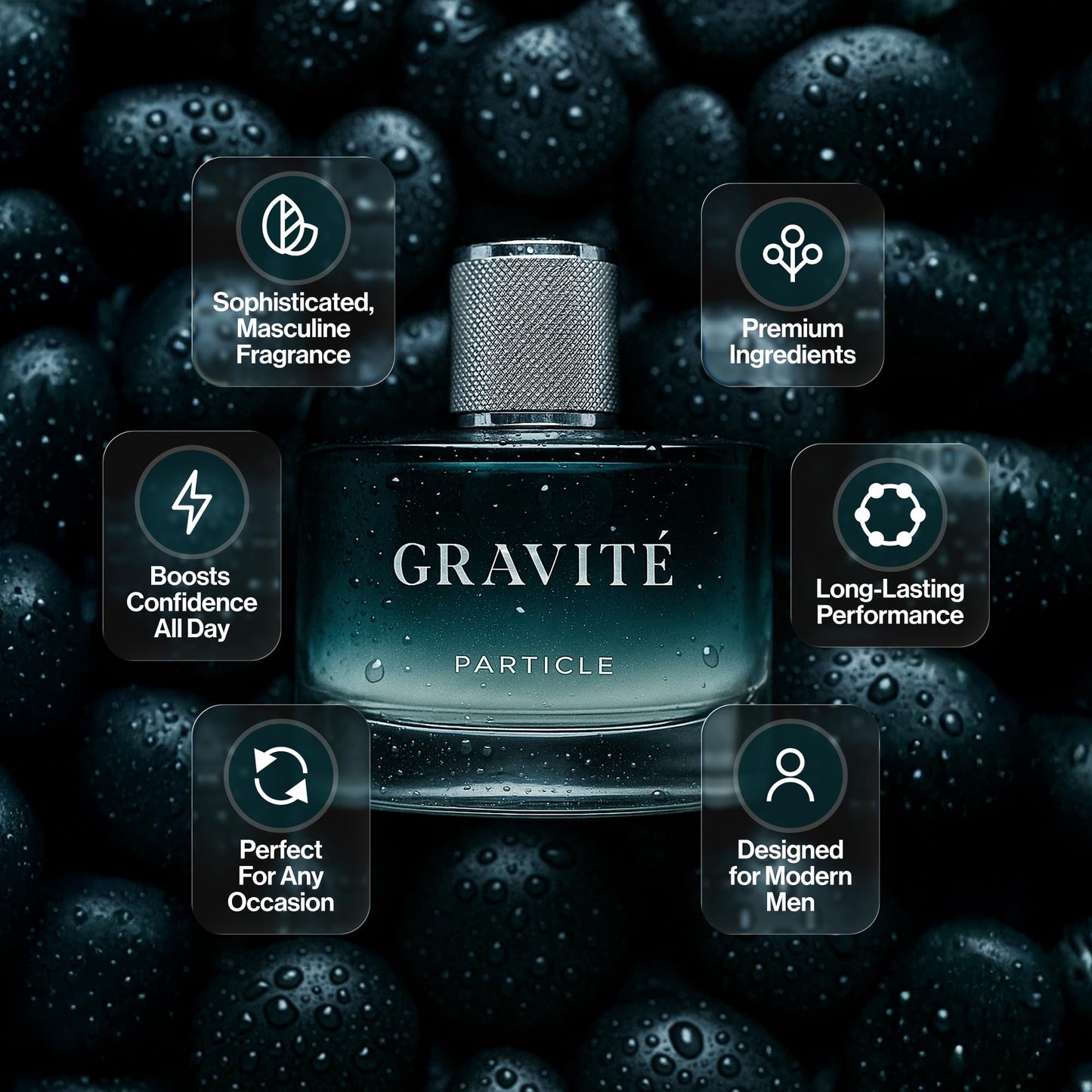 Particle Gravité Cologne Spray for Men, Long Lasting Fresh Scent, Men's Perfume Woody Citrus Fragrance, Notes of Pepper, Rosemary, Grapefruit, Cedar Beauty & Personal Care Particle