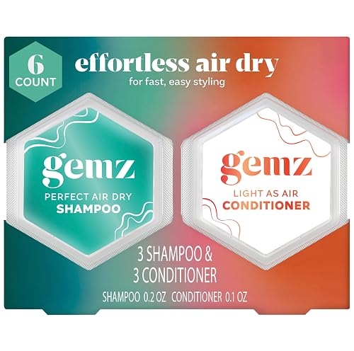 Gemz Shampoo & Conditioner Mini Variety Kit, Effortless Air Dry, Water-Activated Single-Dose Solid Hair Care, Shampoos and Conditioners Travel-Size Beauty & Personal Care gemz