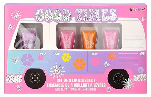 iscream Good Times 4-piece Glittery Berry Scented Classic Tube Lip Gloss Boxed Set Beauty & Personal Care iscream