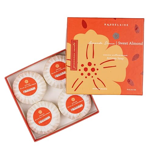 Provence Sante Luxury French Cleansing Bar - Moisturizing Shea Butter - Triple-milled Sweet Almond Fragrance, 2.7oz 4-Bar Gift Box Beauty & Personal Care Provence Sante