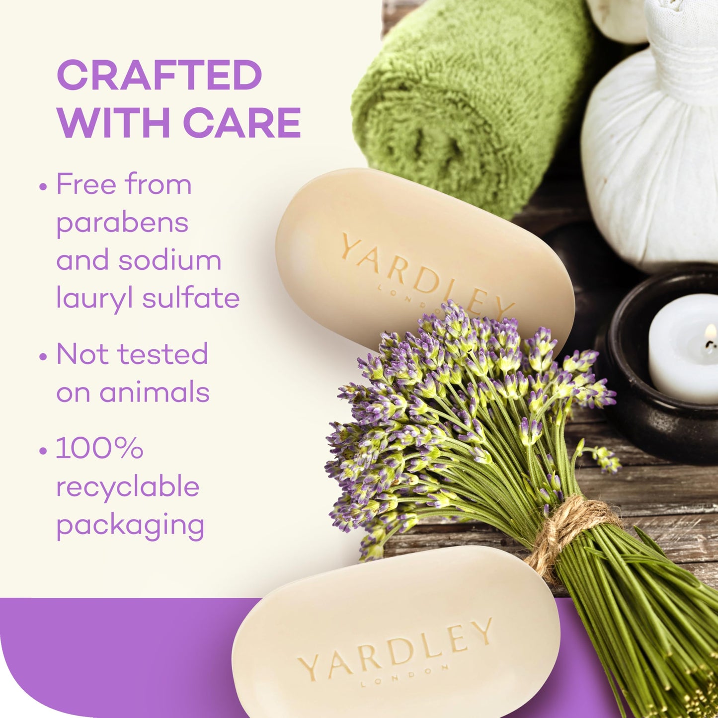 Yardley London English Lavender Naturally Moisturizing Bath Bar, 4 ounce Beauty & Personal Care Yardley