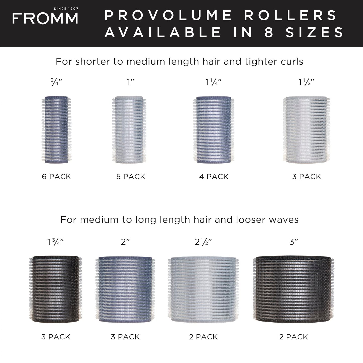 Fromm ProVolume 1.5" Self-Grip Ceramic Ionic Thermal Hair Rollers, 3 Count Salon Quality Hair Curlers for Short, Medium and Long Hair Beauty & Personal Care Fromm
