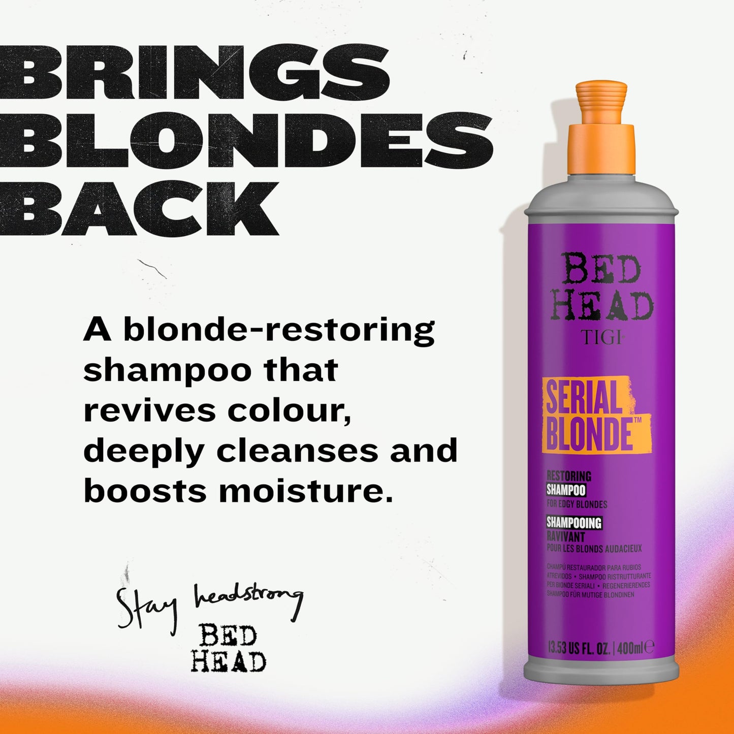 TIGI Bed Head Serial Blonde Restoring Shampoo for Damaged Blonde Hair, Hydrolyzed Keratin, 20.29 fl oz Beauty & Personal Care TIGI