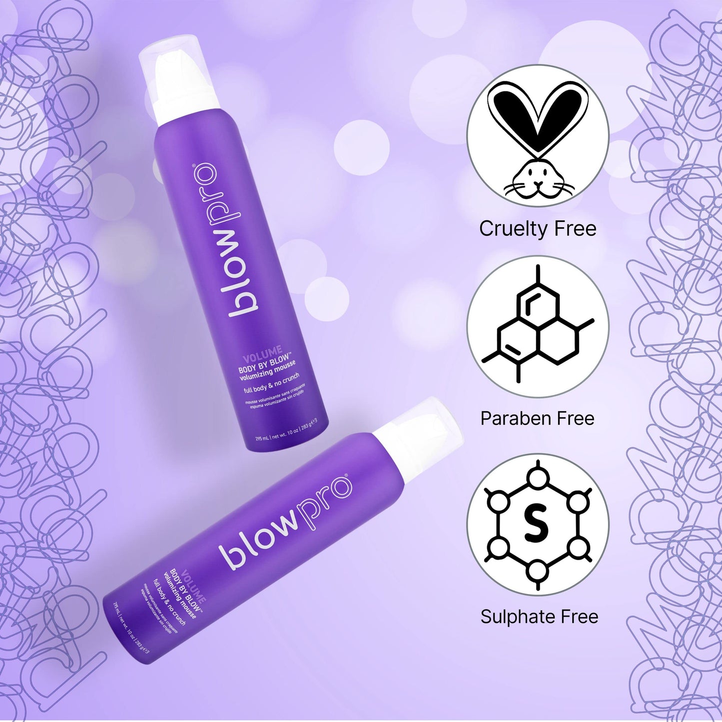blowpro Body By Blow No Crunch Volumizing Mousse 10oz, Full Body Style, No Stickiness & Crunch, Builds Volume with Added Bounce, Soft touchable Beauty & Personal Care blowpro