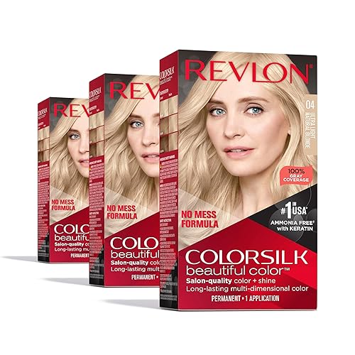 Revlon Colorsilk Beautiful Color Permanent Hair Color, (OLD VERSION) 04 Ultra Light Natural Blonde (Pack of 3) Beauty & Personal Care REVLON