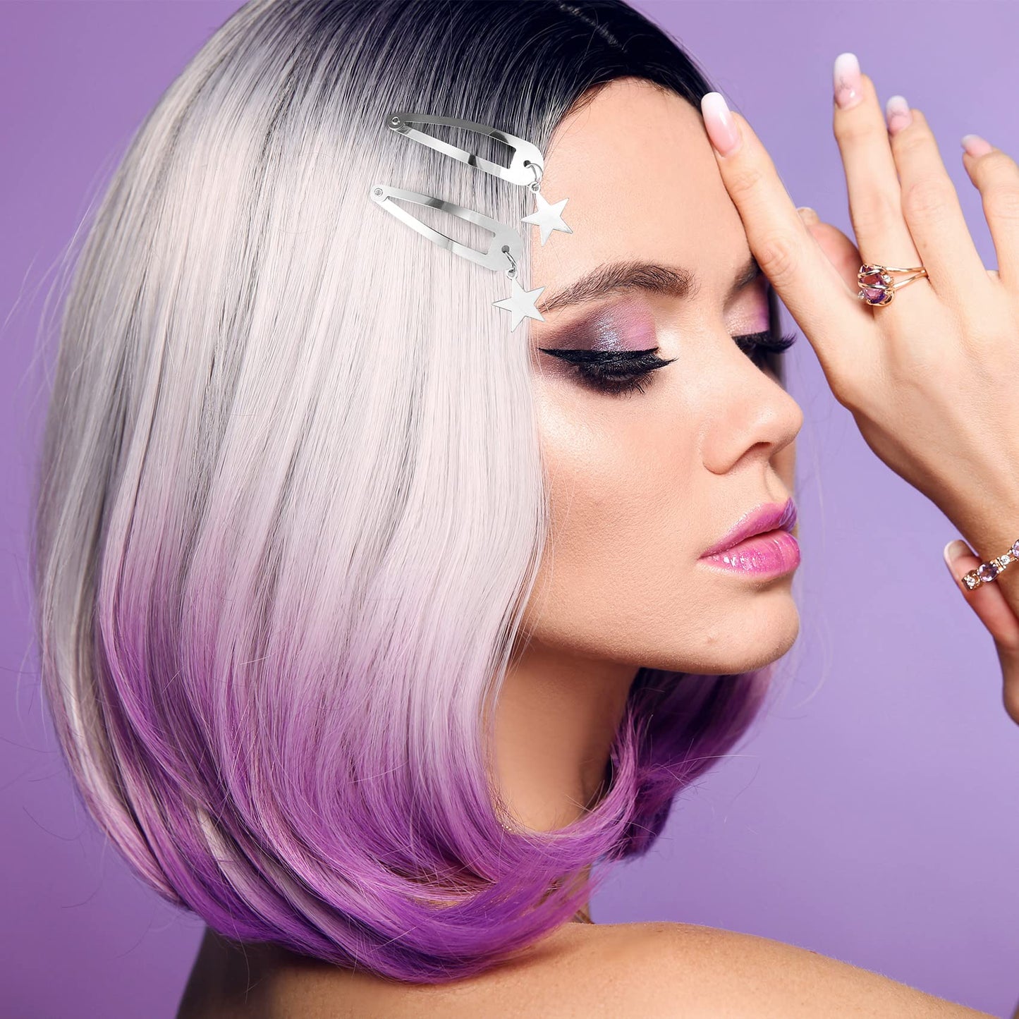 OIIKI Metal Hair Accessories: Star, Heart, Butterfly Snap Clips and Punk Silver Hairpins for Women and Girls Beauty & Personal Care OIIKI