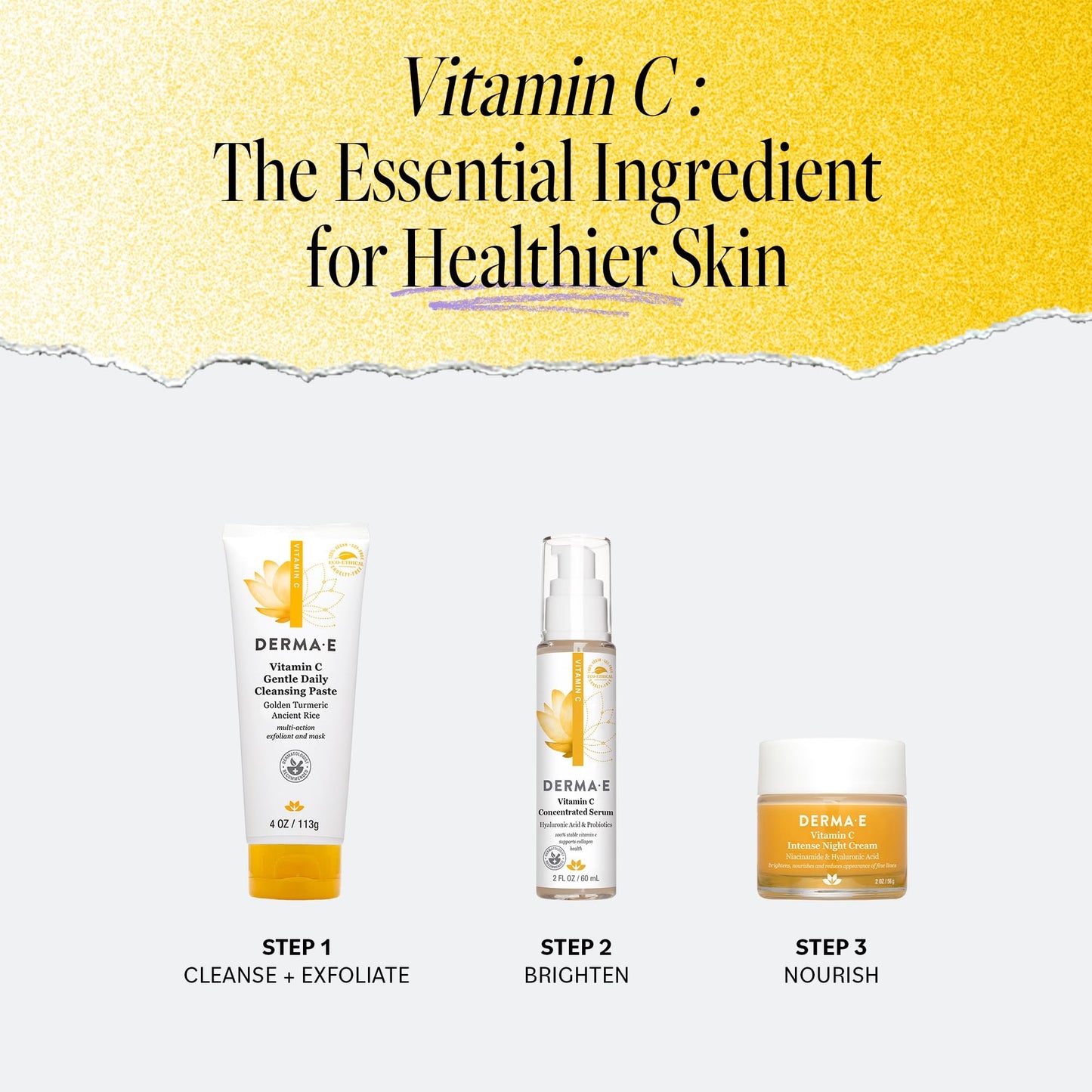 Derma E Vitamin C Gentle Daily Cleansing Paste, 4.0 Oz, Vitamin C Face Mask or Facial Wash with Turmeric, Brightening and Clarifying Facial Mask Beauty & Personal Care Derma E