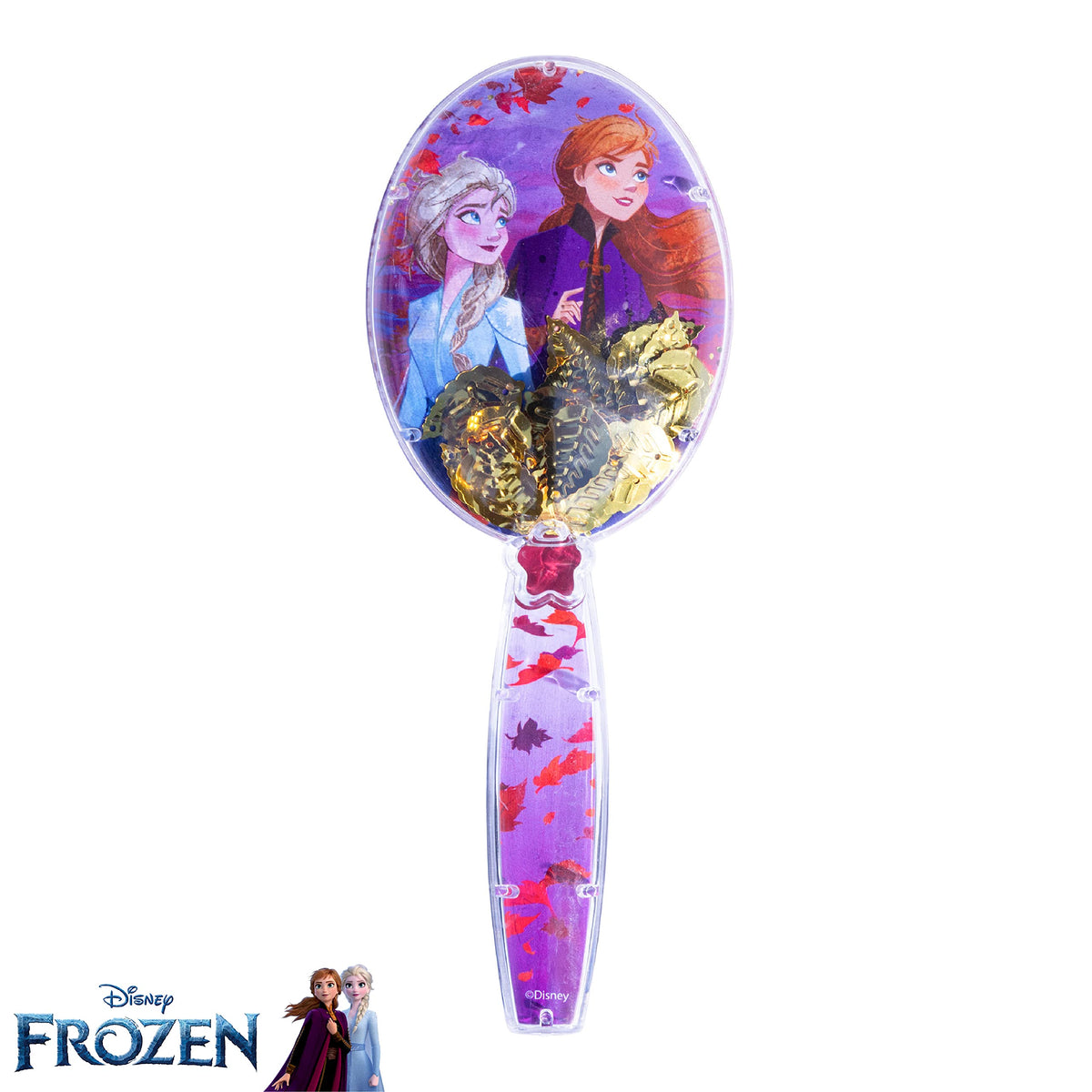 Disney Frozen Hair Brush with Magical Sparkling Leaves Confetti featuring Anna and Elsa for Girls, Purple - Kids Ages 3+ Beauty & Personal Care LUV HER