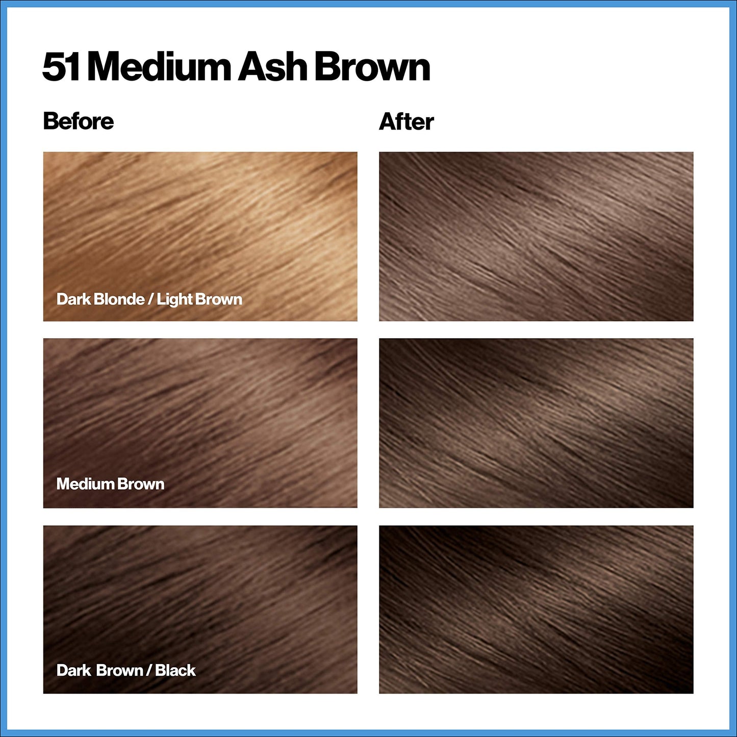 Revlon Total Color Permanent Hair Color, Clean and Vegan, 100% Gray Coverage Hair Dye, 51 Medium Ash Brown, 3.5 oz Beauty & Personal Care REVLON