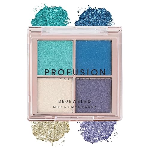 Profusion Cosmetics Written in the Stars Bejeweled Glitter 4 Shade Mini Eyeshadow Quad, Illuminate Your Look With Celestial Quad, Create Mesmerizing… Beauty & Personal Care Profusion Cosmetics