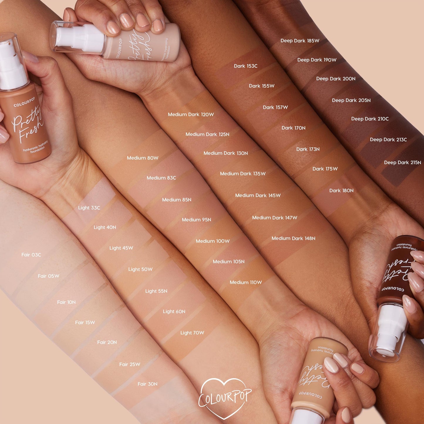 ColourPop Pretty Fresh Liquid Foundation - Hydrating Foundation with Medium, Buildable Coverage & a Natural Finish - Enriched with Hyaluronic Acid Beauty & Personal Care ColourPop