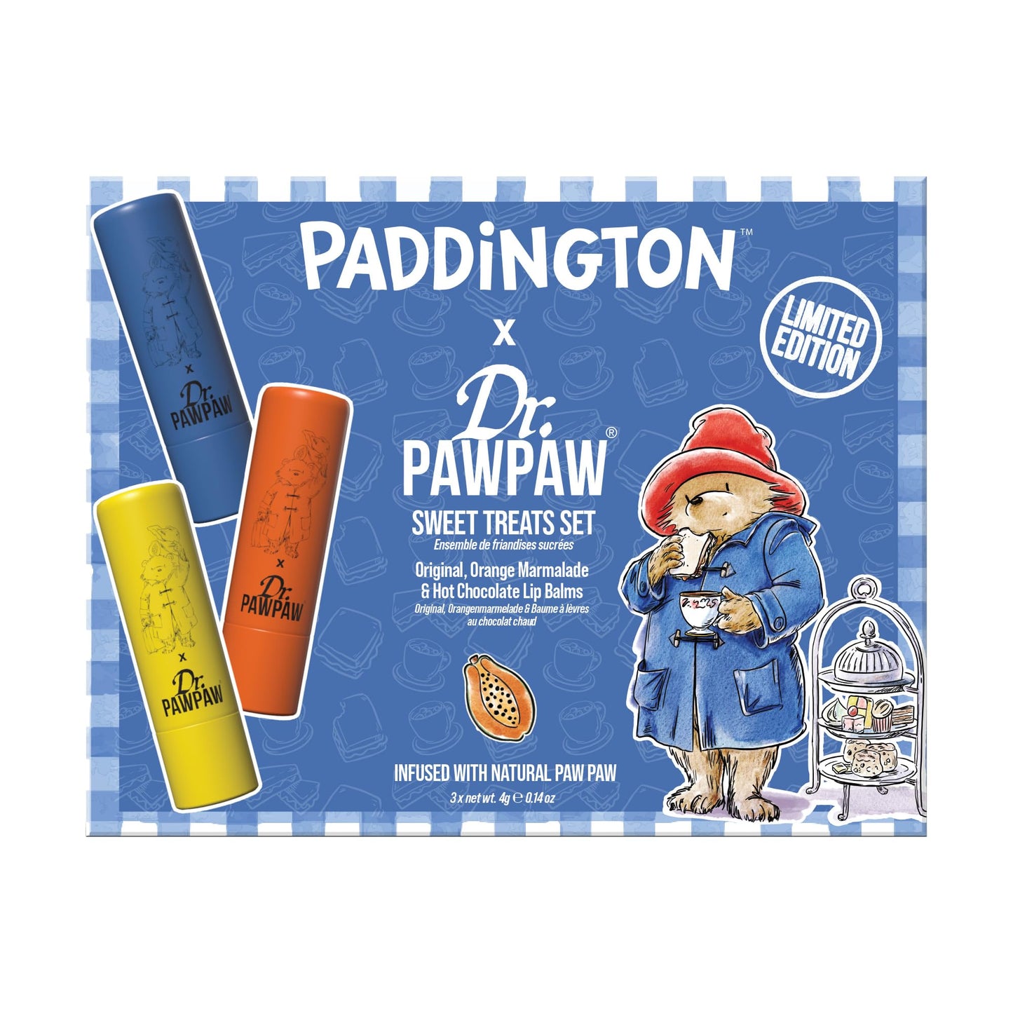 Dr. PawPaw Paddington Sweet Treats Collection - Natural Lip Balm with Aloe Vera - Gluten Free Lip Moisturizer to Nourish, Soften and Hydrate - 4 pc Beauty and Personal Care Dr. PAWPAW ORIGINAL BALM