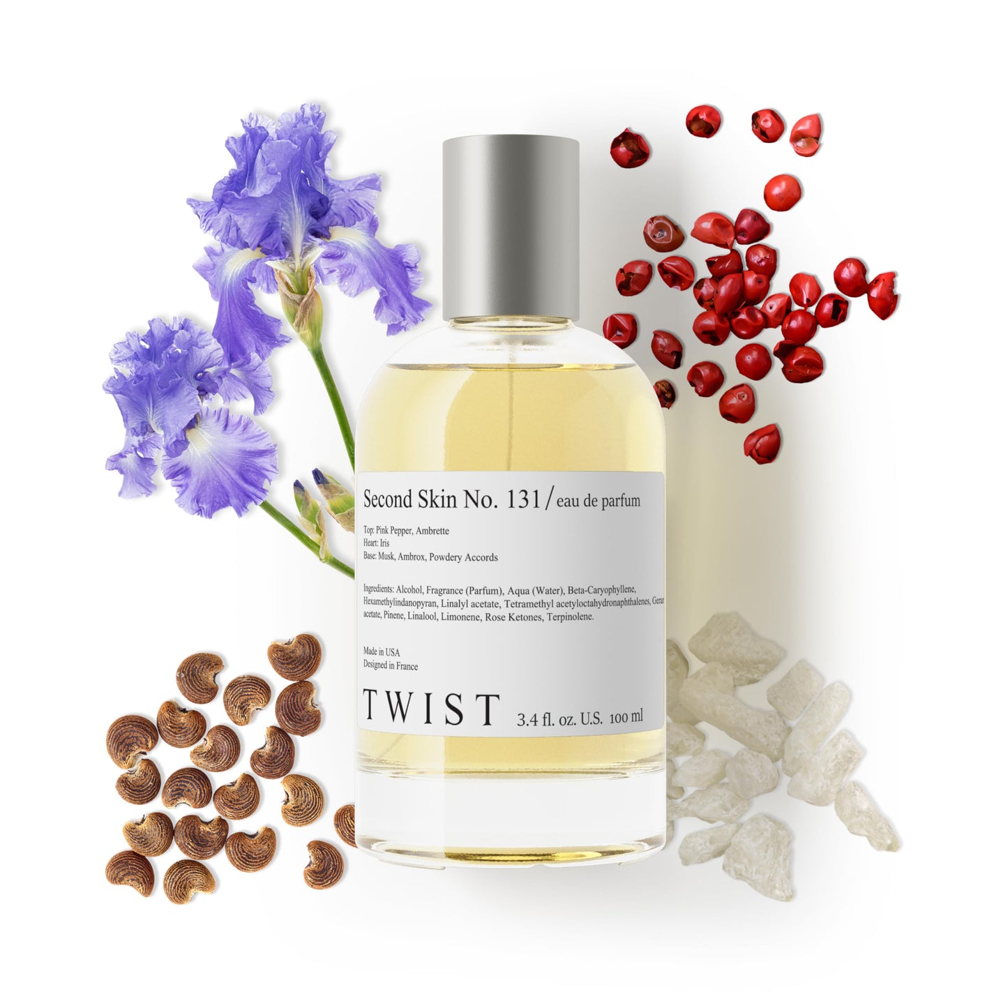 Twist Second Skin No. 131- Inspired by Gloss. You, Long-Lasting Perfume for Women, Vegan, Clean Ingredients, Wood & Powder Fragrance - Spray 100 ml | Beauty & Personal Care HOUSE OF TWIST