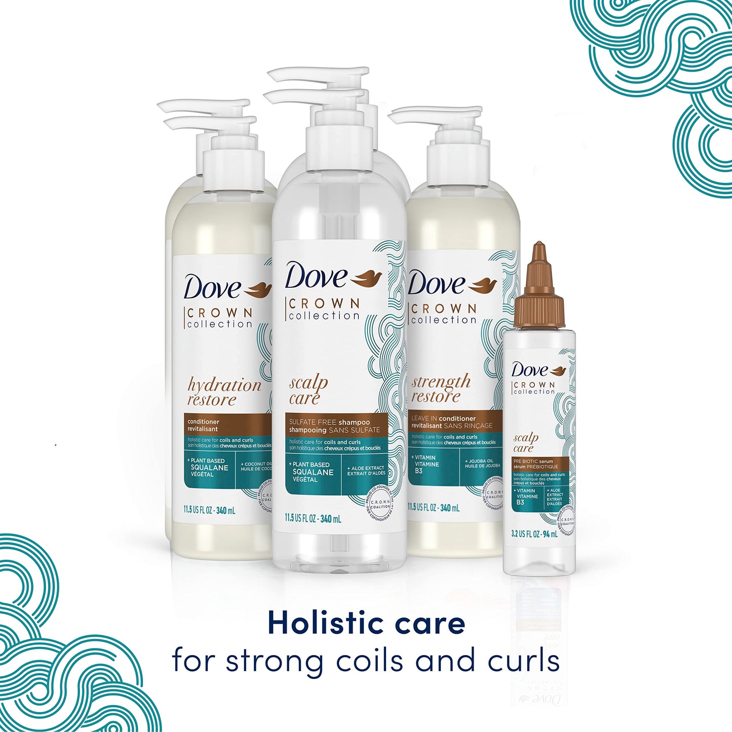 Dove CROWN Collection Holistic Hair Care for Coils and Curls Hydration Restore Paraben-Free Conditioner 11.5 oz Beauty & Personal Care Dove