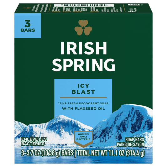 Irish Spring Bath Bar, 3 x 3.75 Oz bars, Icy Blast, 11.25 Oz Beauty & Personal Care Irish Spring
