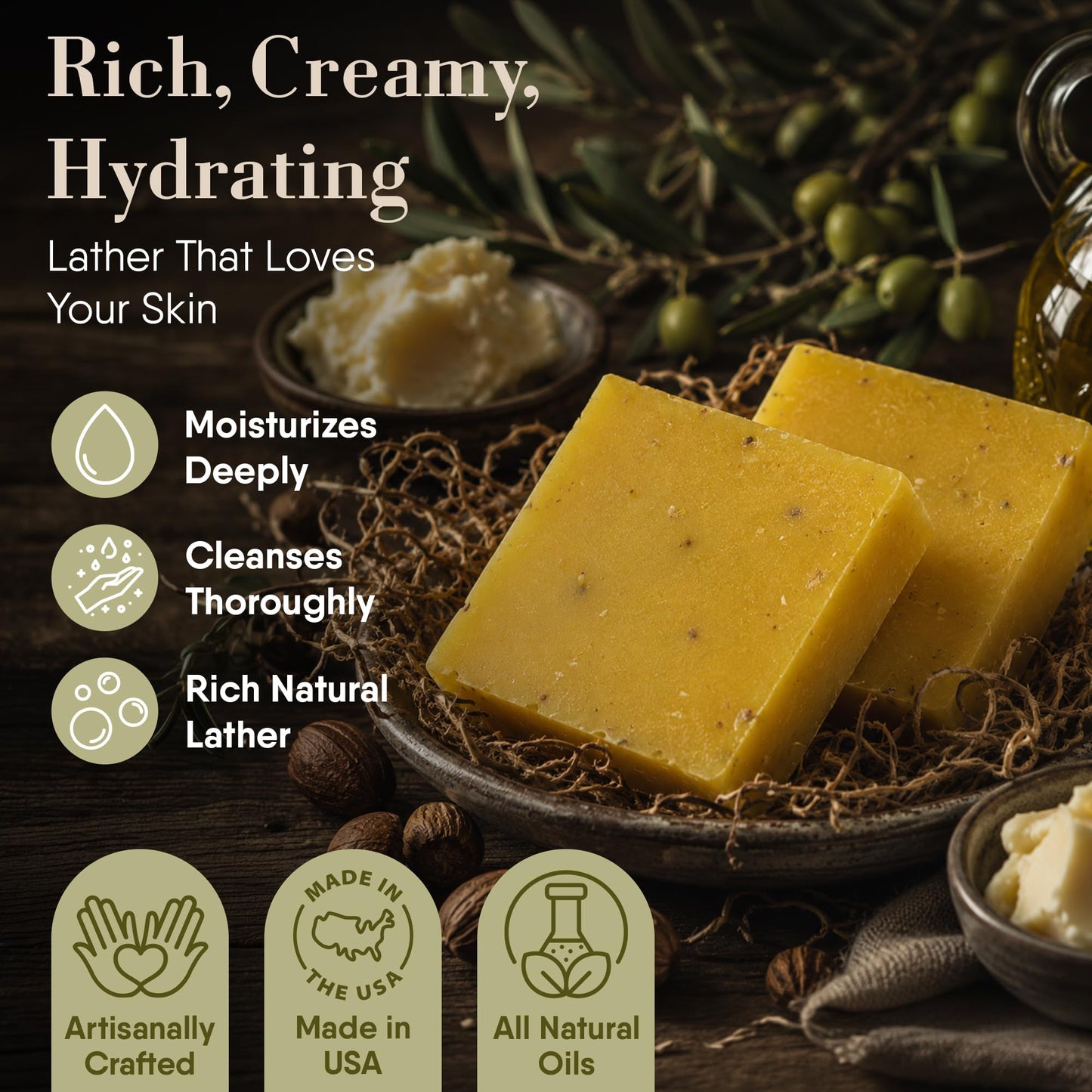 360Feel Island Citrus Soap - Made in the USA - Castile Handmade, All-Natural, Cold-Processed - Infused with Island Citrus for a Tropical Scent - Rich Beauty & Personal Care 360Feel