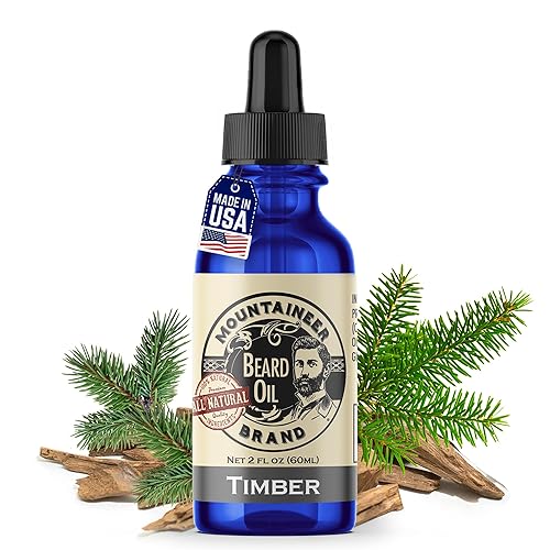 Mountaineer Brand Natural Beard Oil with Timber Scent | Made in West Virgina | Hydrates, Moisturises, Softens & Conditions for Beard Growth | Treats Beauty & Personal Care Mountaineer Brand, 100% Natural Always