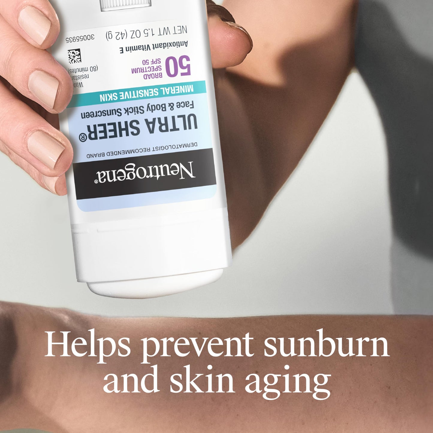 Neutrogena Ultra Sheer Dry Touch SPF 50 Mineral Sunscreen Stick for Sensitive Skin, Zinc Oxide, Body & Face Sunscreen with Vitamin E, No White Residue Beauty & Personal Care Neutrogena