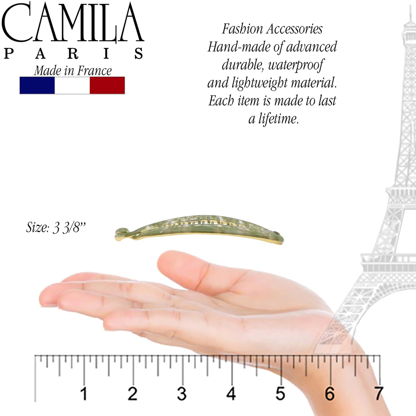 Camila Paris CP3107 French Extra Small Banana Clip Hair Comb for Fine Hair, Classic Banana Clips Hair for Thin Hair Ponytail Holder Interlocking Beauty & Personal Care Camila